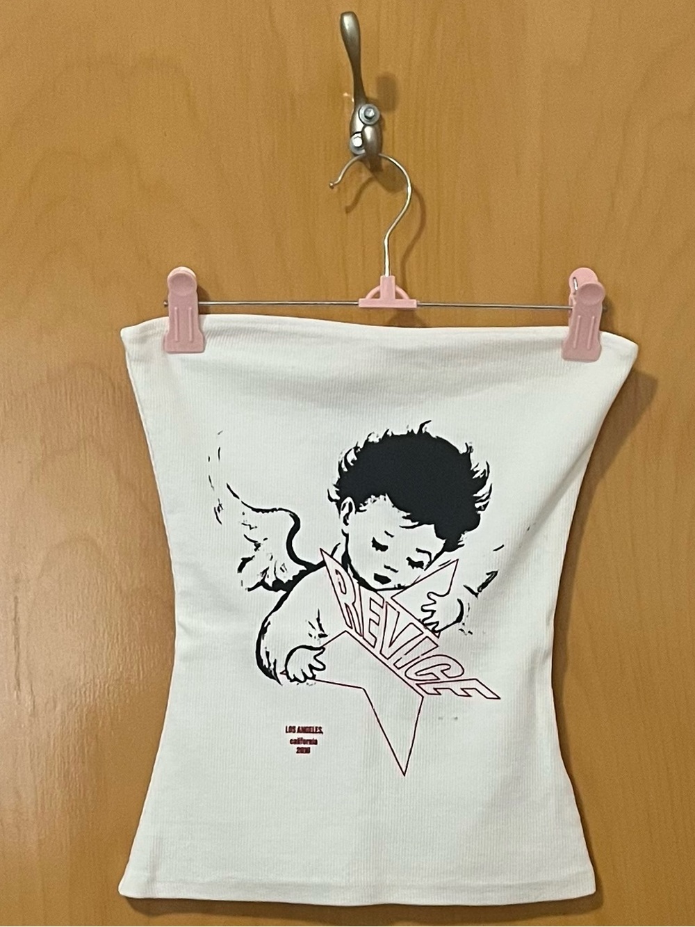 Revive Denim Like Heaven White Graphic Tube Top